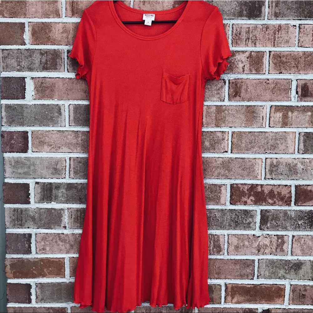 Flowy Orange-Red Dress
